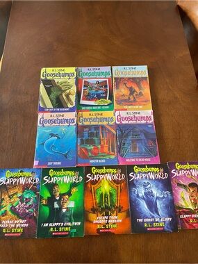 Goosebumps RL Stine's Various Book Lot of 11 including Slappyworld